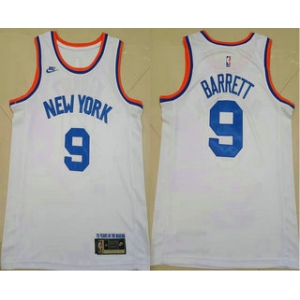 Men's New York Knicks #9 RJ Barrett White NEW 2021 Nike Swingman Stitched Jersey