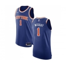 Men's Nike New York Knicks #1 Emmanuel Mudiay Authentic Royal Blue NBA Jersey - Icon Edition