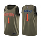 Men's Nike New York Knicks #1 Emmanuel Mudiay Swingman Green Salute to Service NBA Jersey