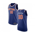 Men's Nike New York Knicks #10 Walt Frazier Authentic Royal Blue NBA Jersey - Icon Edition