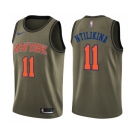 Men's Nike New York Knicks #11 Frank Ntilikina Swingman Green Salute to Service NBA Jersey