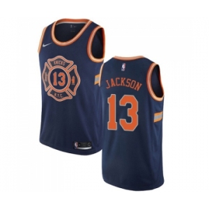 Men's Nike New York Knicks #13 Mark Jackson Swingman Navy Blue NBA Jersey - City Edition