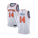 Men's Nike New York Knicks #14 Allonzo Trier Authentic White NBA Jersey - Association Edition