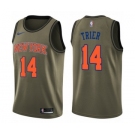 Men's Nike New York Knicks #14 Allonzo Trier Swingman Green Salute to Service NBA Jersey