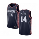 Men's Nike New York Knicks #14 Anthony Mason Authentic Navy Blue NBA Jersey - 2018-19 City Edition