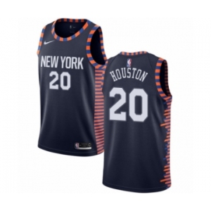 Men's Nike New York Knicks #20 Allan Houston Authentic Navy Blue NBA Jersey - 2018-19 City Edition