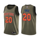 Men's Nike New York Knicks #20 Kevin Knox Swingman Green Salute to Service NBA Jersey