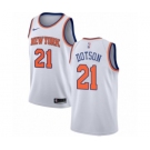 Men's Nike New York Knicks #21 Damyean Dotson Authentic White NBA Jersey - Association Edition