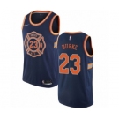 Men's Nike New York Knicks #23 Trey Burke Authentic Navy Blue NBA Jersey - City Edition