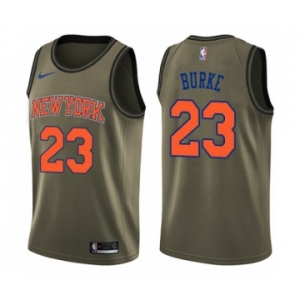 Men's Nike New York Knicks #23 Trey Burke Swingman Green Salute to Service NBA Jersey