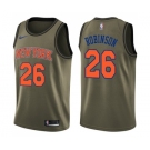 Men's Nike New York Knicks #26 Mitchell Robinson Swingman Green Salute to Service NBA Jersey