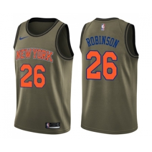 Men's Nike New York Knicks #26 Mitchell Robinson Swingman Green Salute to Service NBA Jersey