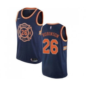 Men's Nike New York Knicks #26 Mitchell Robinson Swingman Navy Blue NBA Jersey - City Edition