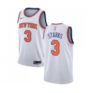 Men's Nike New York Knicks #3 John Starks Swingman White NBA Jersey - Association Edition