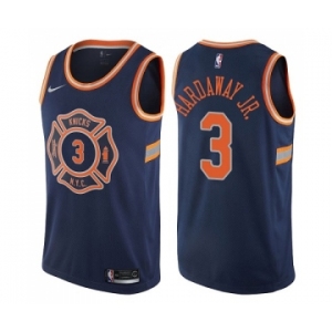 Men's Nike New York Knicks #3 Tim Hardaway Jr. Authentic Navy Blue NBA Jersey - City Edition