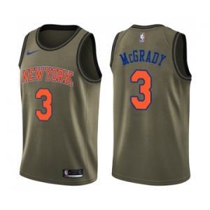 Men's Nike New York Knicks #3 Tracy McGrady Swingman Green Salute to Service NBA Jersey