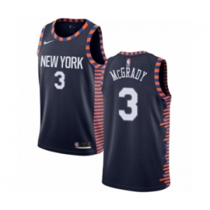 Men's Nike New York Knicks #3 Tracy McGrady Swingman Navy Blue NBA Jersey - 2018-19 City Edition