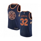 Men's Nike New York Knicks #32 Noah Vonleh Authentic Navy Blue NBA Jersey - City Edition