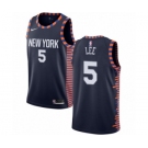 Men's Nike New York Knicks #5 Courtney Lee Swingman Navy Blue NBA Jersey - 2018-19 City Edition