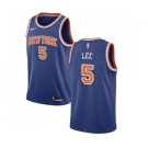 Men's Nike New York Knicks #5 Courtney Lee Swingman Royal Blue NBA Jersey - Icon Edition