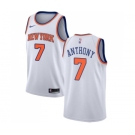 Men's Nike New York Knicks #7 Carmelo Anthony Authentic White NBA Jersey - Association Edition