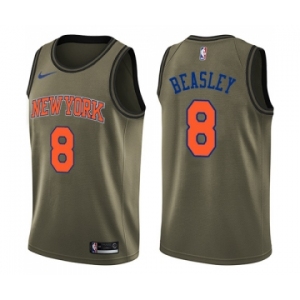 Men's Nike New York Knicks #8 Michael Beasley Swingman Green Salute to Service NBA Jersey