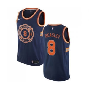 Men's Nike New York Knicks #8 Michael Beasley Swingman Navy Blue NBA Jersey - City Edition