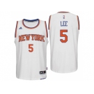 New York Knicks #5 Courtney Lee 2016 Home White New Swingman Jersey