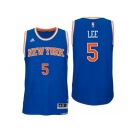 New York Knicks #5 Courtney Lee 2016 Road Blue New Swingman Jersey