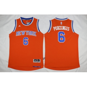 New York Knicks #6 Porzingis 2016 Alternate Orange New Swingman Jersey[Porzingis]