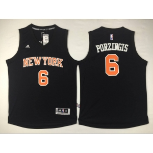 New York Knicks #6 Porzingis 2016 Home Black New Swingman Jersey[Porzingis]