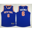 New York Knicks #6 Porzingis 2016 Road Blue New Swingman Jersey[Porzingis]