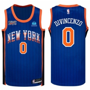 New York Knicks Donte DiVincenzo #0 Nike City Edition Edition Swingman Jersey Blue