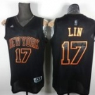 nba jerseys new york knicks #17 jeremy lin black 黑字金边