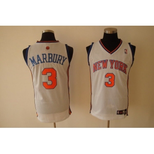 nba knicks #3 marbury white(fans edition)