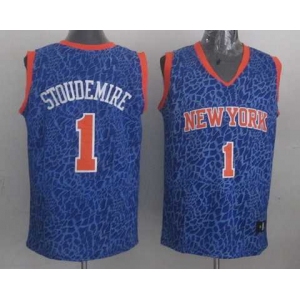 nba new york knicks #1 stoudemire blue leopard print[2014 new]