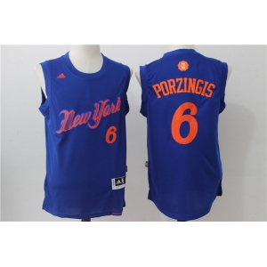 nba new york knicks #6 porzingis blue[2016 Christmas edition]