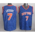 nba new york knicks #7 anthony blue leopard print[2014 new]