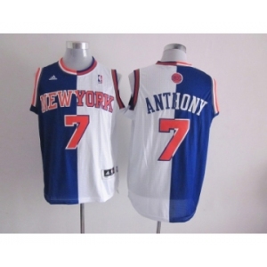 nba new york knicks #7 anthony white-blue[strip][revolution 30 swingman]