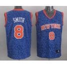 nba new york knicks #8 smith blue leopard print[2014 new]