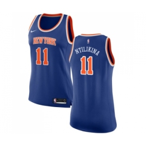 Women's Nike New York Knicks #11 Frank Ntilikina Swingman Royal Blue NBA Jersey - Icon Edition