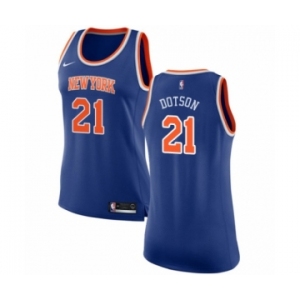 Women's Nike New York Knicks #21 Damyean Dotson Authentic Royal Blue NBA Jersey - Icon Edition