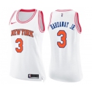 Women's Nike New York Knicks #3 Tim Hardaway Jr. Swingman White Pink Fashion NBA Jersey
