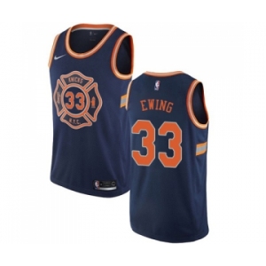 Women's Nike New York Knicks #33 Patrick Ewing Swingman Navy Blue NBA Jersey - City Edition