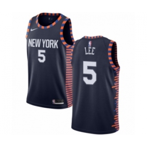 Women's Nike New York Knicks #5 Courtney Lee Swingman Navy Blue NBA Jersey - 2018-19 City Edition