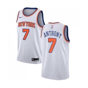Women's Nike New York Knicks #7 Carmelo Anthony Swingman White NBA Jersey - Association Edition