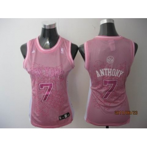 women nba new york knicks #7 anthony pink