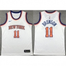 Youth New Yok Knicks #11 Jalen Brunson White Association Edition Stitched Swingman Jersey