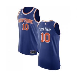 Youth Nike New York Knicks #10 Walt Frazier Authentic Royal Blue NBA Jersey - Icon Edition