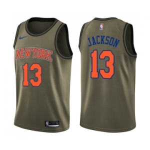 Youth Nike New York Knicks #13 Mark Jackson Swingman Green Salute to Service NBA Jersey